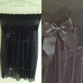 Camisola Boneca Preta com Calcinha Tam: Único