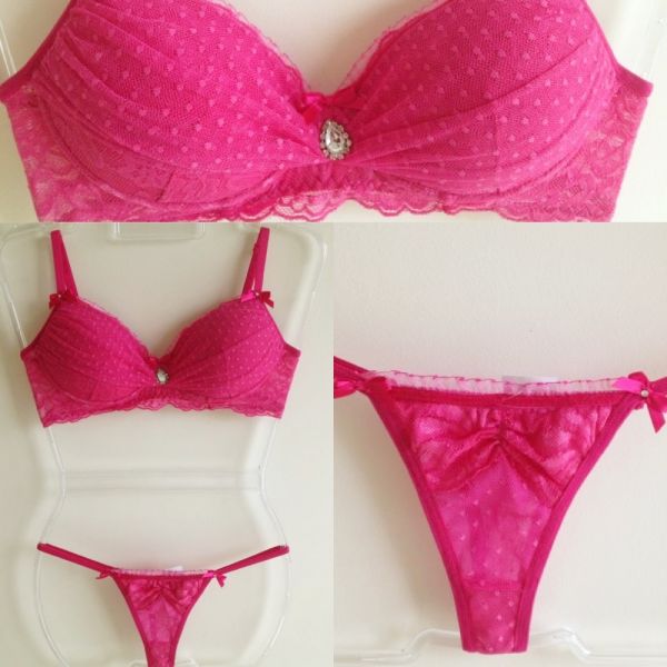 Calcinha e Sutiã Rosa Sofia - Tam: G