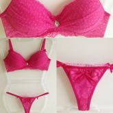 Calcinha e Sutiã Rosa Sofia - Tam: G
